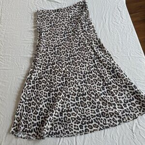 Leopard Print Women's Midi Skirt